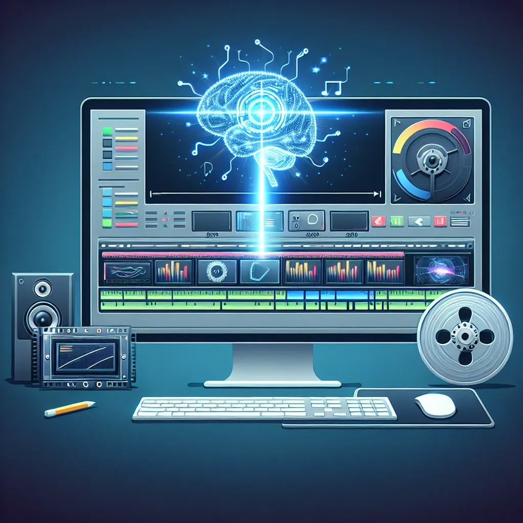 "AI-powered video auto-editing feature in Adobe Premiere Pro showcased on a laptop screen, highlighting the software's innovative tools for streamlined video production."
